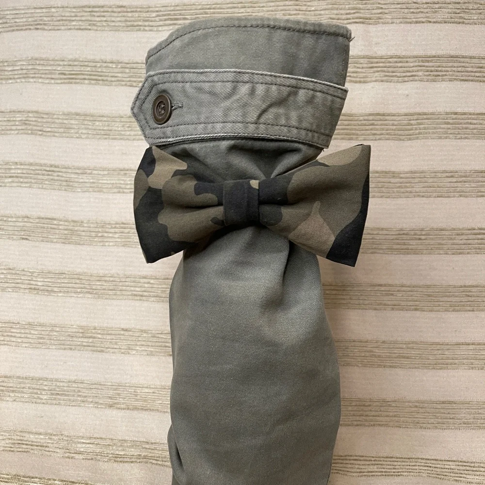 Handcrafted Wine or Liquor Bottle Gift Bag Camo Tie So Fab!!!